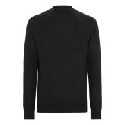 Merino wol Mock Polo Neck Jumper Boggi Milano , Black , Heren