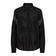 Elegante Zwarte Kant Blouse Copenhagen Muse , Black , Dames