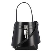 Zwarte Leren Shark Lock Emmer Handtas Givenchy , Black , Dames