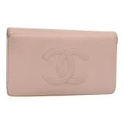 Pre-owned Leather wallets Chanel Vintage , Pink , Dames