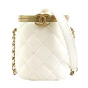 Pre-owned Leather chanel-bags Chanel Vintage , White , Dames