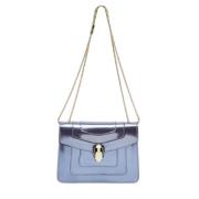 Pre-owned Leather shoulder-bags Bvlgari Vintage , Blue , Dames