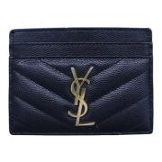 Pre-owned Leather wallets Yves Saint Laurent Vintage , Blue , Dames