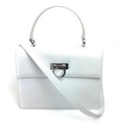 Pre-owned Leather handbags Salvatore Ferragamo Pre-owned , White , Dam...