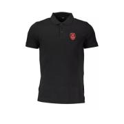 Zwart Katoenen Polo Shirt, Korte Mouwen, Regular Fit Cavalli Class , B...