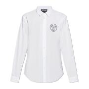 Overhemd met geborduurd logo Versace Jeans Couture , White , Heren