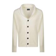 Witte Cardigan Sweater met Knopen Drumohr , White , Heren