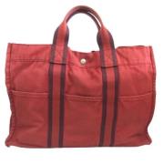 Pre-owned Canvas handbags Hermès Vintage , Red , Dames