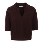 Kasjmier Zijde Mix Bordeaux T-shirts Polos Laneus , Red , Dames