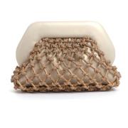 Beige Strass Clutch Tas THEMOIRè , Beige , Dames