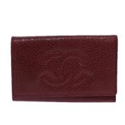 Pre-owned Leather wallets Chanel Vintage , Red , Dames