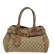 Pre-owned Canvas gucci-bags Gucci Vintage , Beige , Dames