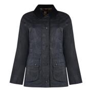 Gewaxte Katoenen Jas met Geruite Voering Barbour , Blue , Dames