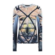 Stretch Nylon Printed T-shirt Y/Project , Multicolor , Dames