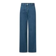 Denim Blue Katoenen Porter Broek Nué Notes , Blue , Dames