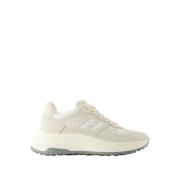 Beige Leren Sneakers - Ronde Neus Hogan , Beige , Dames