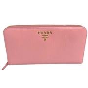 Pre-owned Leather wallets Prada Vintage , Pink , Dames