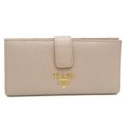 Pre-owned Leather wallets Prada Vintage , Beige , Dames