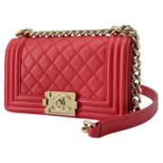 Pre-owned Leather chanel-bags Chanel Vintage , Red , Dames