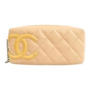 Pre-owned Leather wallets Chanel Vintage , Beige , Dames