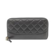 Pre-owned Leather wallets Chanel Vintage , Black , Dames