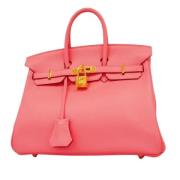 Pre-owned Leather handbags Hermès Vintage , Pink , Dames