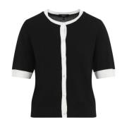 Zijden Trimvest in Zwart en Ivoor Theory , Black , Dames