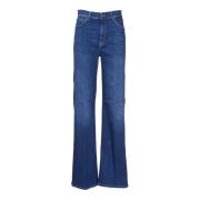 Donkerblauwe Denim Snor Broek Dondup , Blue , Dames