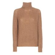 Bruine Alpaca Blend Hoge Hals Sweater Herno , Brown , Dames