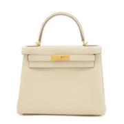 Pre-owned Leather handbags Hermès Vintage , White , Dames