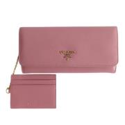 Pre-owned Leather wallets Prada Vintage , Pink , Dames