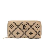 Pre-owned Leather wallets Louis Vuitton Vintage , Beige , Dames