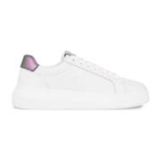 Witte Leren Ingelegde Sneakers Calvin Klein , White , Dames