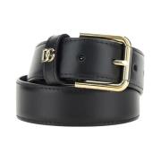 Zwart Leren Logo Riem Dames Accessoires Dolce & Gabbana , Black , Dame...