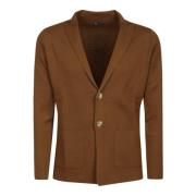 Bruine Wol Revers Cardigan Jas Filippo De Laurentiis , Brown , Heren