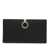 Pre-owned Leather wallets Bvlgari Vintage , Black , Heren