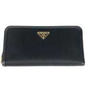 Pre-owned Leather wallets Prada Vintage , Black , Dames