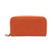 Pre-owned Leather wallets Bottega Veneta Vintage , Orange , Dames