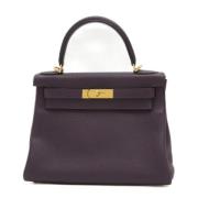 Pre-owned Leather handbags Hermès Vintage , Purple , Dames