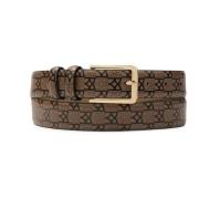 monogram leren riem Kazar , Beige , Dames