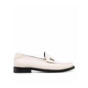 Witte Leren Loafers Elegant Ontwerp Saint Laurent , White , Dames