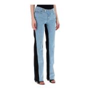 Bicolor Straight Leg Jeans Mugler , Blue , Dames