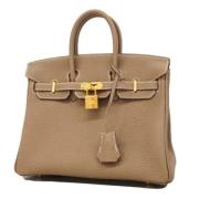 Pre-owned Leather handbags Hermès Vintage , Beige , Dames