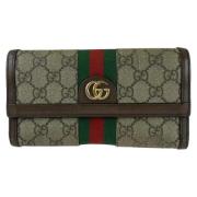 Pre-owned Canvas wallets Gucci Vintage , Beige , Dames