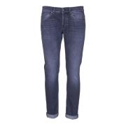 Zwarte Skinny Jeans met Gescheurd Effect Dondup , Blue , Heren