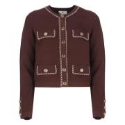 Bordeaux Sweater met knoopdetails Elisabetta Franchi , Red , Dames