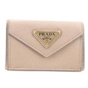 Pre-owned Leather wallets Prada Vintage , Beige , Dames