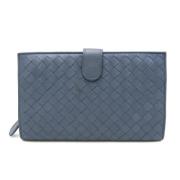 Pre-owned Leather wallets Bottega Veneta Vintage , Blue , Dames