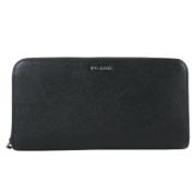 Pre-owned Leather wallets Prada Vintage , Black , Dames