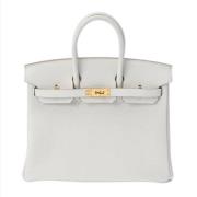 Pre-owned Leather handbags Hermès Vintage , White , Dames